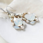 White opal Teardrop Bridal earrings - KARISSA - Treasures by Agnes