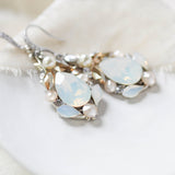White opal Teardrop Bridal earrings - KARISSA - Treasures by Agnes