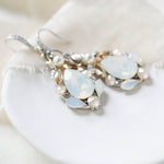 White opal Teardrop Bridal earrings - KARISSA - Treasures by Agnes