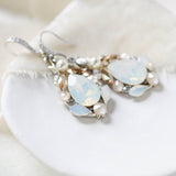 White opal Teardrop Bridal earrings - KARISSA - Treasures by Agnes