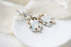 White opal Teardrop Bridal earrings - KARISSA - Treasures by Agnes