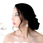 White opal Teardrop Bridal earrings - KARISSA - Treasures by Agnes