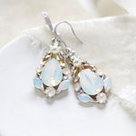 White opal Teardrop Bridal earrings - KARISSA - Treasures by Agnes