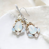 White opal Teardrop Bridal earrings - KARISSA - Treasures by Agnes