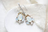 White opal Teardrop Bridal earrings - KARISSA - Treasures by Agnes