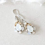 White opal Teardrop Bridal earrings - KARISSA - Treasures by Agnes